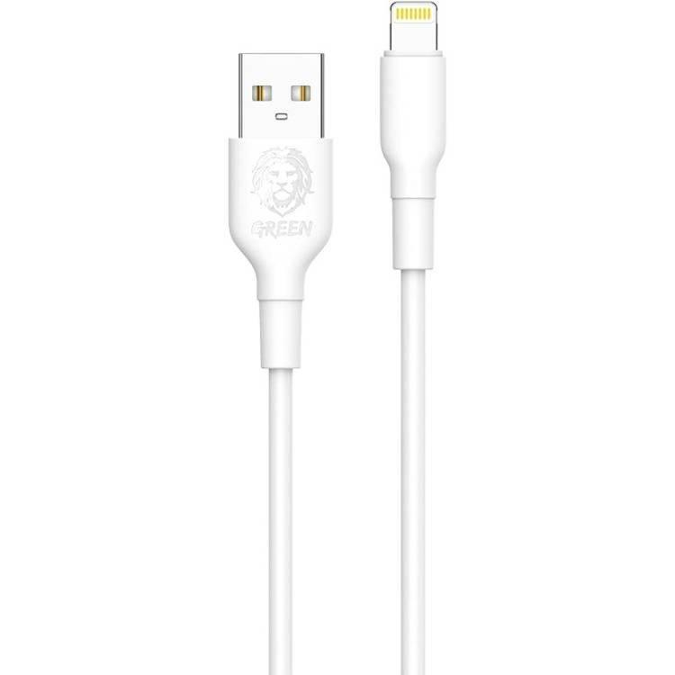 كابل Green Lion PVC USB-A إلى Micro USB عريض بطول 1 متر - أبيض