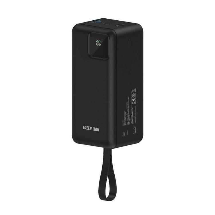 Green Lion Power Tank 50000mAh Power Bank with Fast Charging Cable - Black