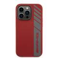 حافظة AMG MagSafe من السيليكون مع نمط شعار AMG عمودي لسلسلة iPhone 15 - أحمر - iPhone 15 Pro Max