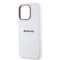 AMG White Magsafe Silicone Case with Large Rhombuses Pattern for iPhone 15 Series - iPhone 15 Pro Max