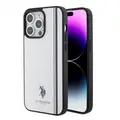 U.S. Polo Assn. iPhone 15 Pro For PU Leather Case with DH Tricolor Line - White