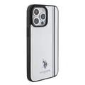 U.S. Polo Assn. iPhone 15 Pro For PU Leather Case with DH Tricolor Line - White