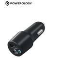 Powerology Dual Port Car Charger PD 35W USB-A 12W with Type-C to Mfi Lightning Cable - Black