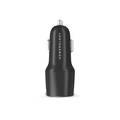 Powerology Dual Port Car Charger PD 35W USB-A 12W with Type-C to Mfi Lightning Cable - Black - أسود