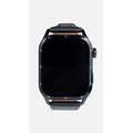 Porodo Lenox Smart Watch 1.91  Wide Touch Screen with Black Leather Strap - Black