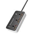 Porodo Blue Multi-Port Power Socket with 3 AC X6 USB-A 2M 2500W - Black