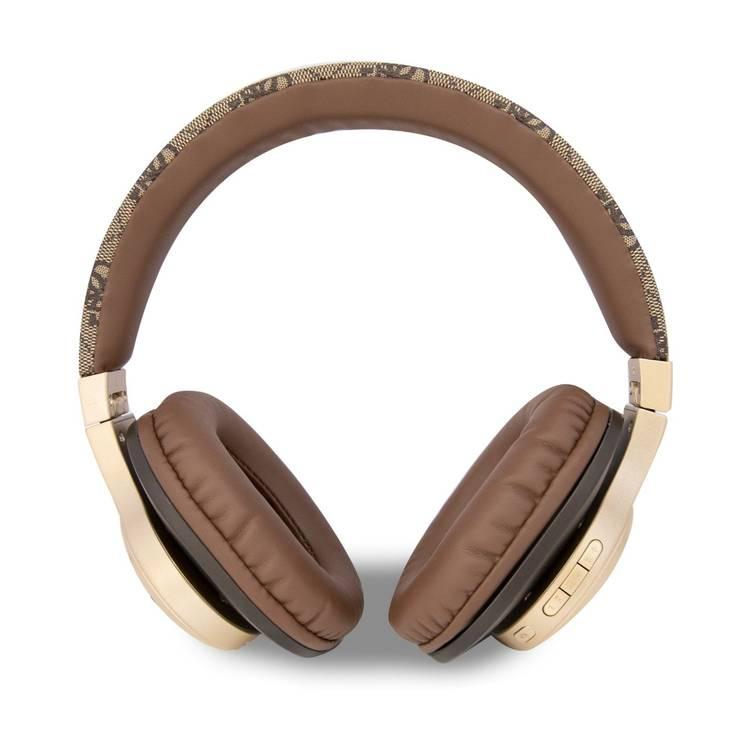 Guess Bluetooth Headphone Sound 4G Leather With Script Metal Logo - Brown - Over-Ear