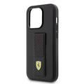 Ferrari iPhone 15 Pro Max For Gripstand Case with Perforated Pattern - Black