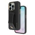 Levelo iPhone 15 Pro For Morphix Cuero Gripstand Case - Black