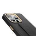 Levelo iPhone 15 Pro For Morphix Cuero Gripstand Case - Black