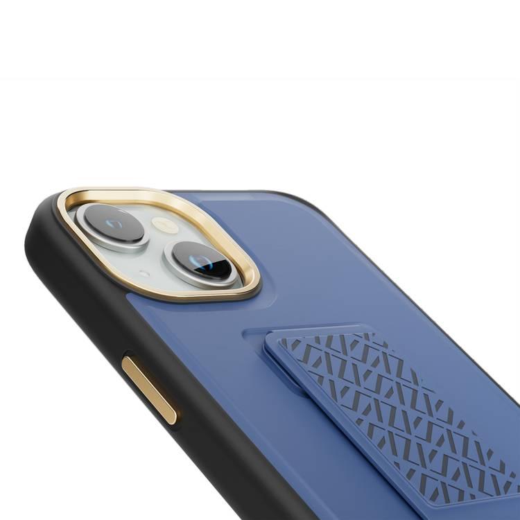 Levelo iPhone 15 Plus For Morphix Cuero Gripstand Case - Blue