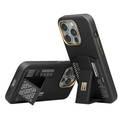 Levelo iPhone 15 Pro For Morphix Gripstand Case With Cardholder - Black