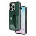 Levelo iPhone 15 Pro For Morphix Gripstand Case With Cardholder - Green