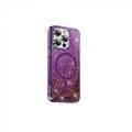 Green Lion iPhone 14 For Magnetic Happiness 3D Glitter Resin Case - Purple