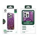 Green Lion iPhone 14 For Magnetic Happiness 3D Glitter Resin Case - Purple