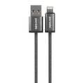 Porodo Woven 2.4A USB A to Lightning Cable 1.2M - Black