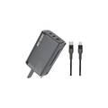 Green Lion Dual PD & QC GaN Charger PD 65W with Type-C to Lightning Cable 1M UK - Black