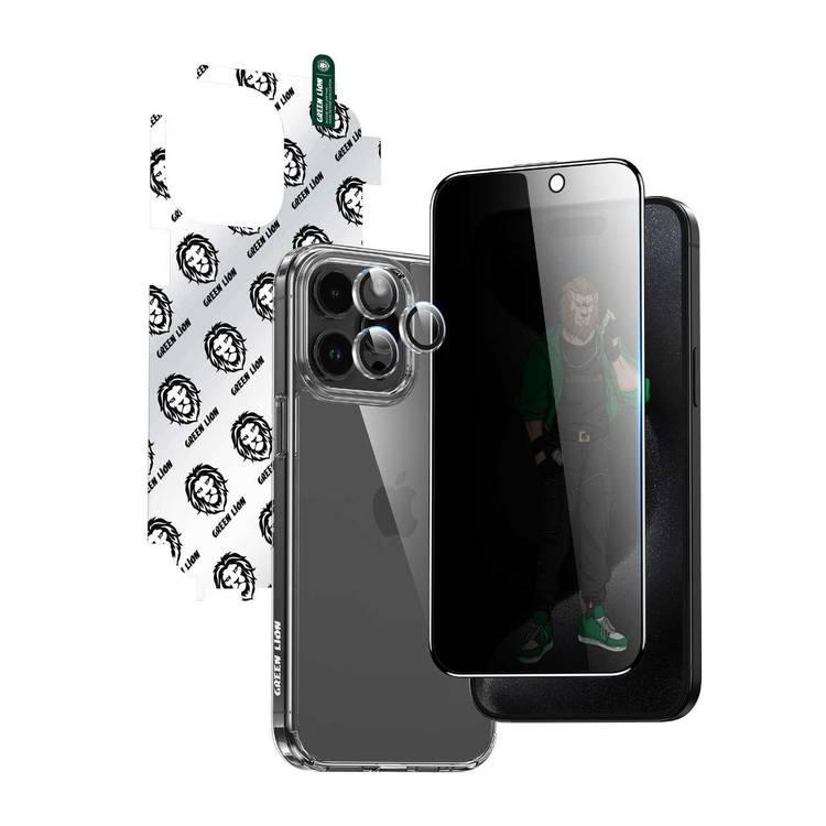 Green Lion iPhone 15 Pro For 4 in 1 Defender Pack Privacy - Titanium