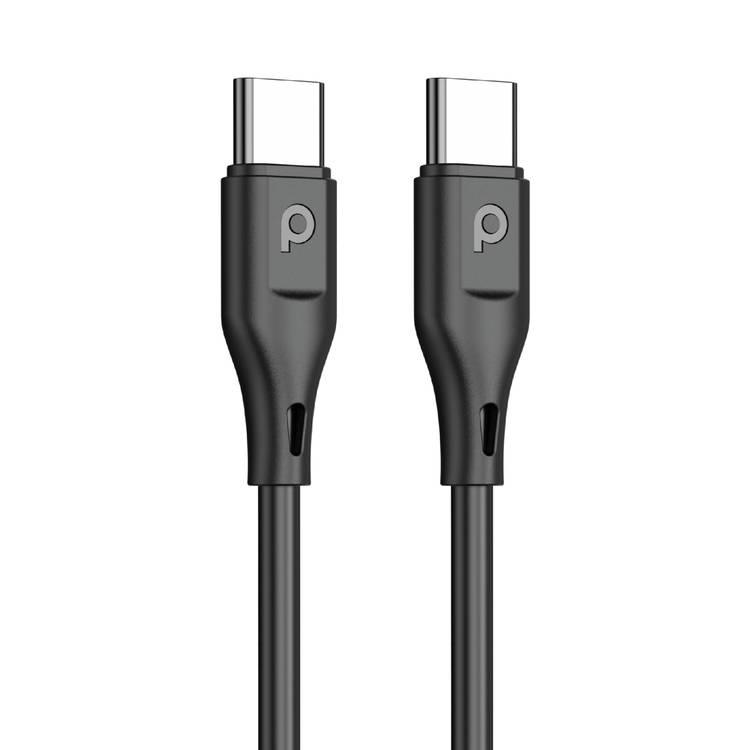 شاحن سريع مزدوج الإخراج من Porodo USB-C PD وUSB-A QC - أسود