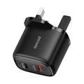 Porodo 20W+QC USB A+C Charger UK with C-Lightning 1.2M Cable  - Black