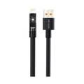 Green Lion USB-A To USB-C LED Braided Cable 1 Meter - Black - 1M