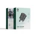 Green Lion 2 USB 2.4A Fast Charging Wall Charger + USB Microdata Cable - Black