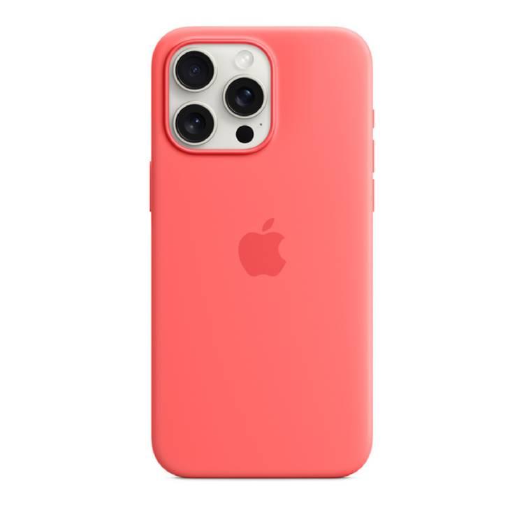 iPhone 15 Pro Silicone Case with MagSafe - Guava - Apple