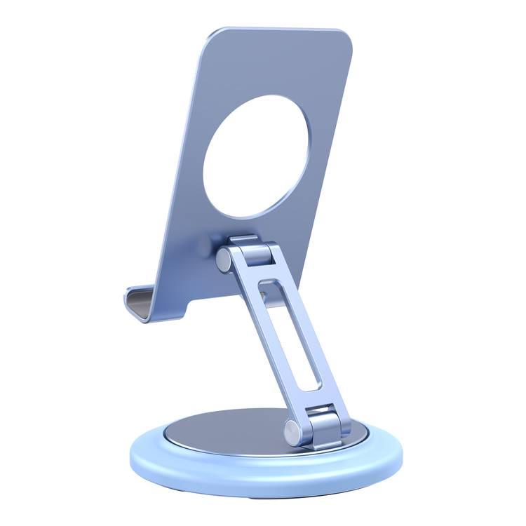 Porodo Phone Stand with Aluminum Alloy, 360° Rotation, Adjustable Angle  - Blue