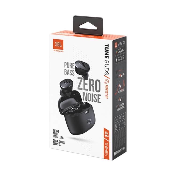 سماعات JBL Tune Buds اللاسلكية الحقيقية داخل الأذن مع ميكروفون، وقت عمل 48 ساعة، بلوتوث 5.3، إلغاء الضوضاء، مقاومة للماء والغبار - أسود