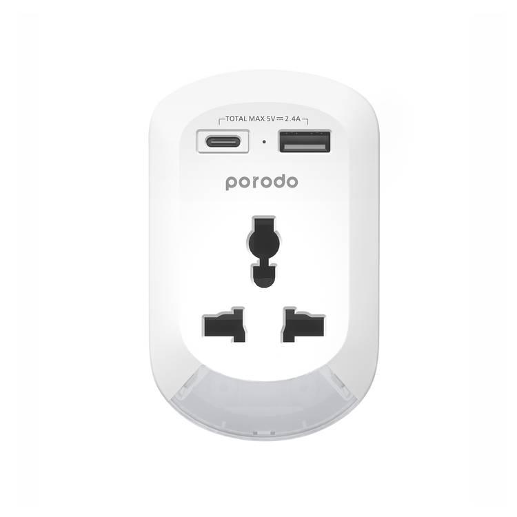 Porodo Universal AC Socket EU Plug Adapter - White