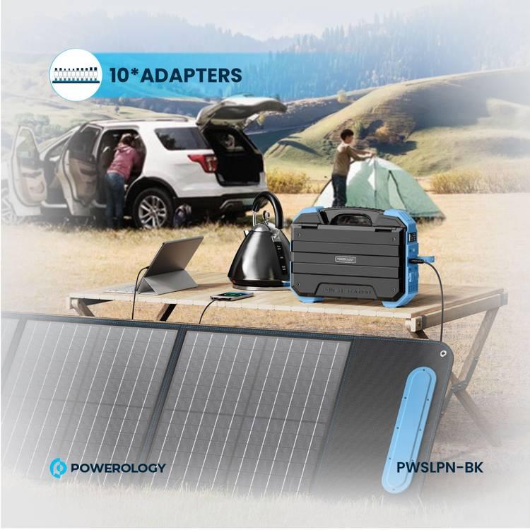 Powerology 60W Folding Design Portable Solar Panel - Black