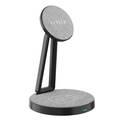 Levelo Dualflow 2 in 1 Magnetic Wireless Charging Stand, Type C Input, 30° Angle Adjustment, Strong Magnet, Dual Charging Surface, Fast Wireless Charging - Black