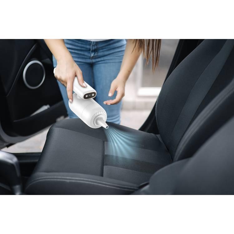 Powerology 4 in 1 180° Foldable Car Vacuum Cleaner with Type-C Charging Port, LED Indicator and 4 Nozzles - White