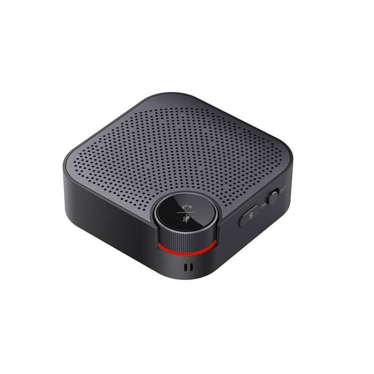 Porodo Wireless Conference Speaker Omni-Directional Audio Pickup, 800mAh Battery, Plug & Play, 3m Microphone Coverage, 10m Bluetooth Distance - Black