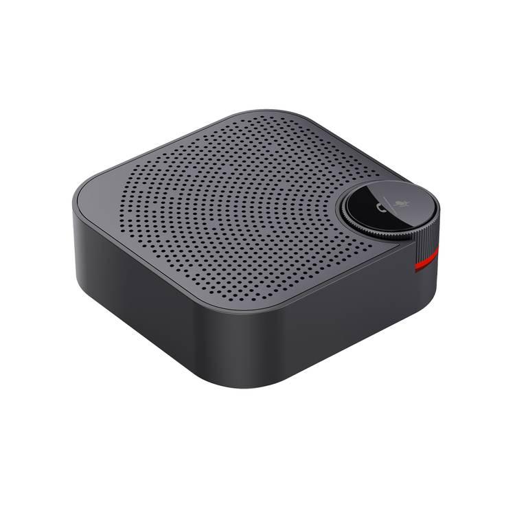 Porodo Wireless Conference Speaker Omni-Directional Audio Pickup, 800mAh Battery, Plug & Play, 3m Microphone Coverage, 10m Bluetooth Distance - Black