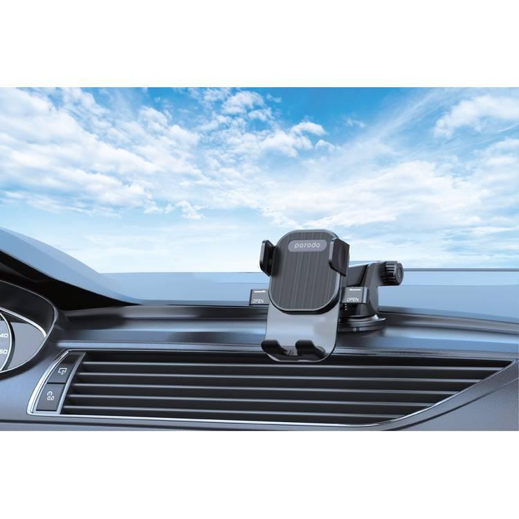 Porodo Auto-Clamp Extension Car Mount Dashboard - Black