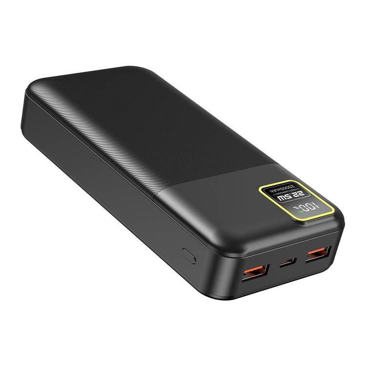 Porodo Blue 20000 mAh 22.5W Power Delivery,  Quick Charge 3.0, Dual USB Output Power Bank - Black