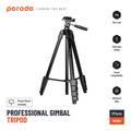 Porodo Professional Gimbal Tripod With Phone Mount - Black