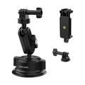 Porodo 2in1 Mobile and Camera Mount with Suction Base  - Black