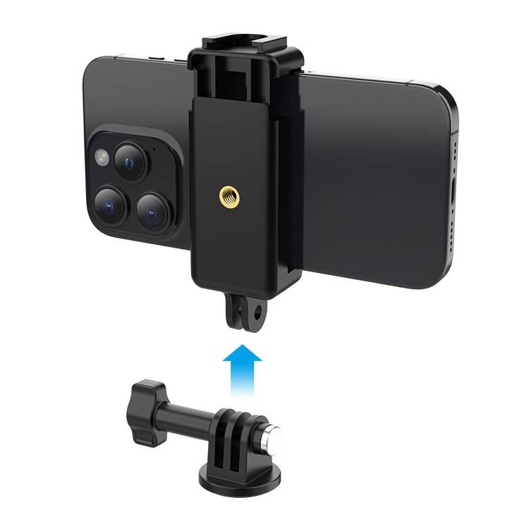 Porodo 2in1 Mobile and Camera Mount with Suction Base  - Black