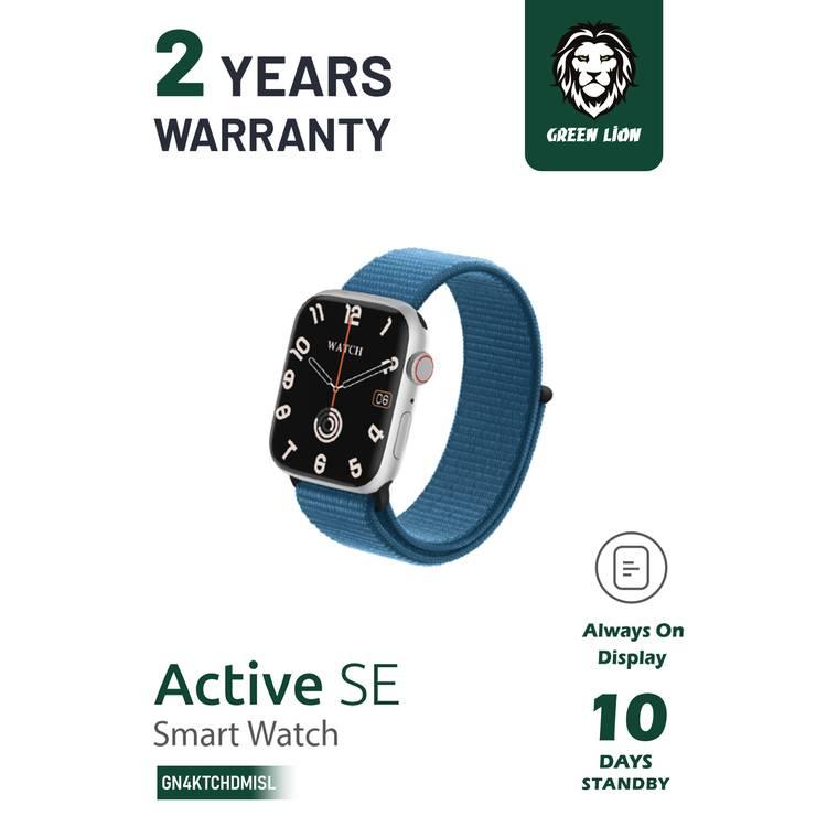 Green Lion Active SE Square Display SmartWatch  - Silver / Blue - 2.1 Inch