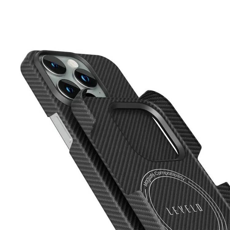 Levelo Sergei Aramid Fiber Case For iPhone 15 Pro - Black