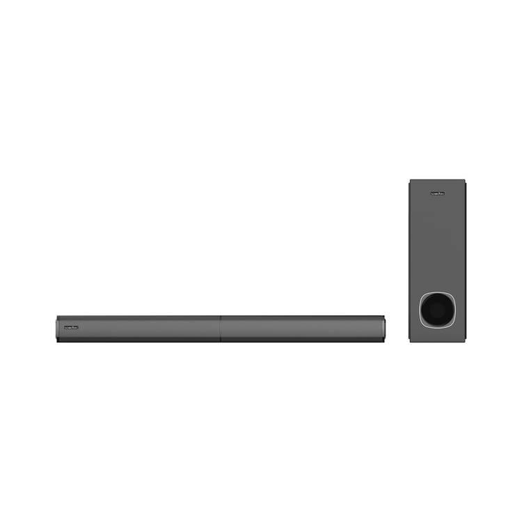 Porodo Soundtec 2.1CH Bluetooth Soundbar Max System with Remote Control, Crisp Audio, 100W Powerful Sound, Slim & Elegant Design,  Connectivity via AUX, USB, Optical, HDMI for TV - Black