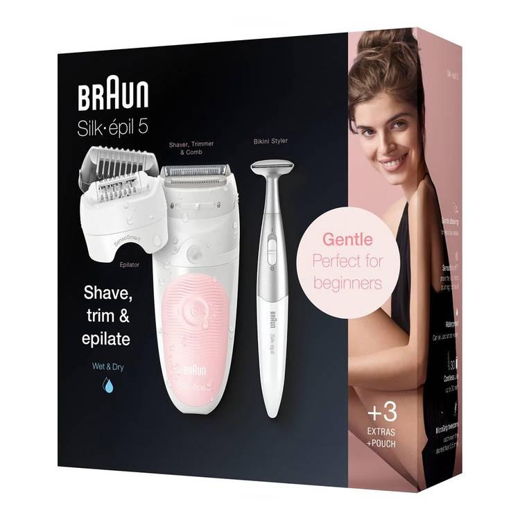 Braun Silk-Epil SES-5820 Wet & Dry Epilator - White / Pink