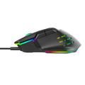 Porodo Gaming 9D Wired Mouse, 13 Modes RGB Light, 6 Levels DPI, 500Hz Polling Rate, USB Interface, Instant 825F, 10 Million Clicks Lifespan - Black  