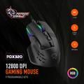 Porodo Gaming 9D Wired Mouse, 13 Modes RGB Light, 6 Levels DPI, 500Hz Polling Rate, USB Interface, Instant 825F, 10 Million Clicks Lifespan - Black  