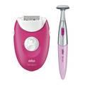 Braun Silk-Epil 3420 Epilator with Massage Rollers - Pink