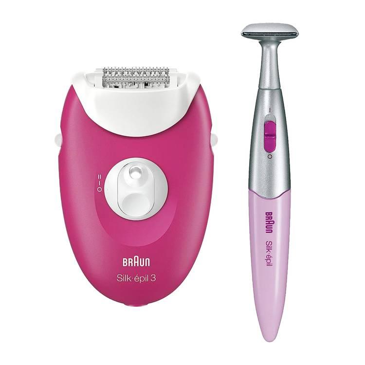 Braun Silk-Epil 3420 Epilator with Massage Rollers - Pink