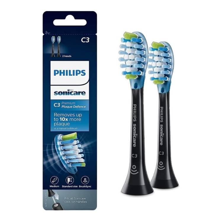 Philips Sonicare C3 Premium Plaque Defense Standard Toothbrush Heads - Black