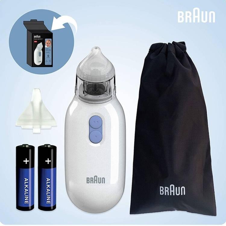 Braun Electric Nasal Aspirator with Two Nasal Tips